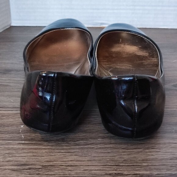 Steve Madden Round Toe Ballet Flats Size 7.5 Glossy Black Dressy Shoes - Picture 4 of 10
